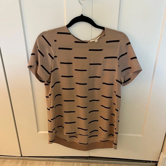 Madewell Silk tailored tee ikat dash blush women's small - Picture 3 of 4